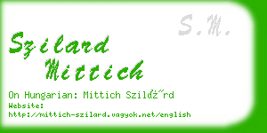 szilard mittich business card